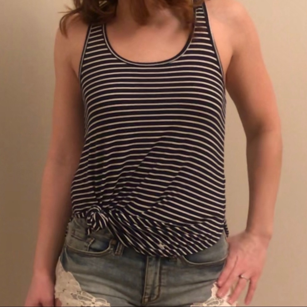 Striped flowy tank top